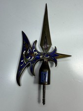 alt MINIATUR HELLEBARDE HALBERD BRONZE EMAILLE um 1900 für Bronzefigur Statuette