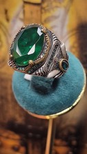 925 Silber Ring Yeşil Taşlı