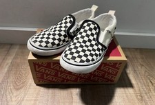 Vans Toddler Kids Slip On Checkerboard Black White 26 Skate Surf Snow