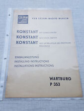 Service Anleitung Stern Radio Berlin DDR Autoradio Konstant f. Wartburg Trabant