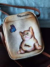 Anuschka  kleine Umhängetasche   handbemalt , unbenutzt wie neu  20cm x 17 cm