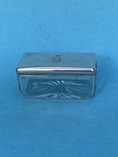 Toilettentisch Glas mit 800er Silber-Deckel, H. Behrnd, Dresden, Adel, Krone