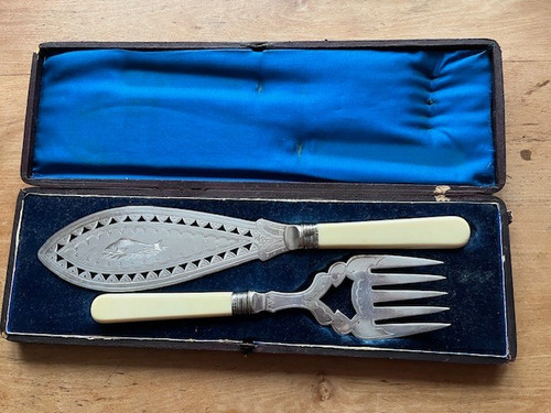 Antikes fisch vorlegebesteck - antikes,
