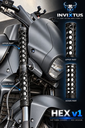 Fat fork tube cover - kit, suzuki
