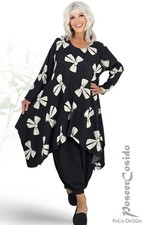 LAGENLOOK Strick Pullover Kleid schwarz sand  44 46 48 50 52 54 56 58 XL-XXXL