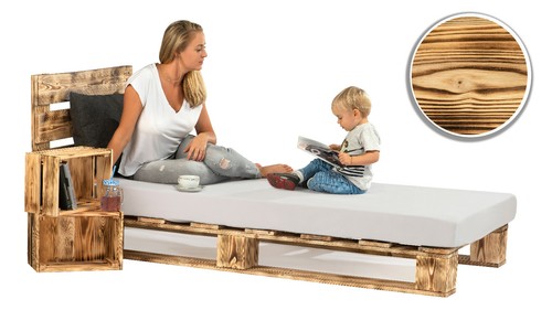 Palettenbett aus holz holzbett - holz,