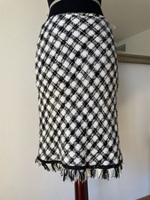 MCM Rock Boucle Tweed Fransen Luxus Designer Exklusiv Karo Gr 36 wie Neu