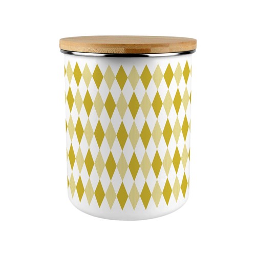 Gelbe argyle print vorratsdose - print,