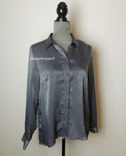 Satin Bluse H&M  Silber  metallic gr. 40  elegant  Party  Neu