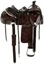 Westernsattel Ranch Roper Leder handgefertigter Pferdesattel mit gratis passe...