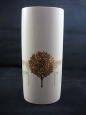 OTAGIRI Japan Vase, 21,5 cm, Weiß mit Gold und Goldrand, Baum Motiv