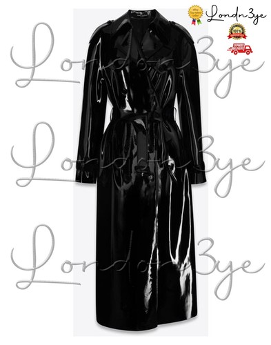 Damen vinyl trenchcoat - damen, schwarz