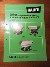 Prospekt Rauch Weinberg Schleuder Düngerstreuer Broschüre  Traktor Schlepper i