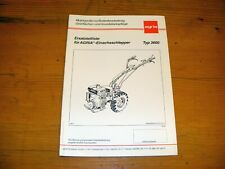 Agria Ersatzteilliste 3600 ETL Einachser Einachsschlepper Schlepper