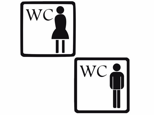 Aufkleber toiletten - wc,