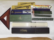 Sammlung A.W.  Faber Castell Stifte Rechenschieber Zeichendreieck und andere