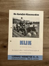 Orig. NIEMEYER Pflanzmaschine Prospekt Brochure Deutz Fendt Güldner Traktor E8