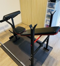 Hop-Sport Hantelbank Kraftstation Trainingsbank mit Hantelset 38 kg - 129,5 kg 