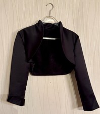 Bolero schwarz Gr. 36 Satin innen warm gefüttert elegant ungetragen