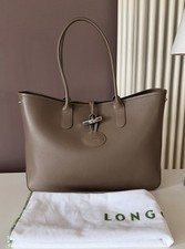 Original Longchamp Roseau Tasche Schultertasche Leder Taupe Neuwertig!