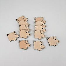 Glücks-Schweinchen 12-Teile Holz zum Basteln Verzieren Gestalten Dekorieren DIY