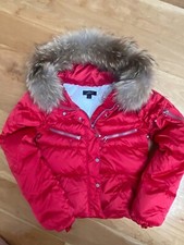 JET SET SKIJACKE DAUNENJACKE FAST NEU GR. 1 ( Gr. S oder Gr. 36 )Fellkragen rot