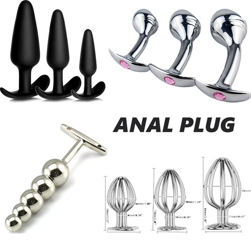 Metall silikon analplug set - metall/silikon,