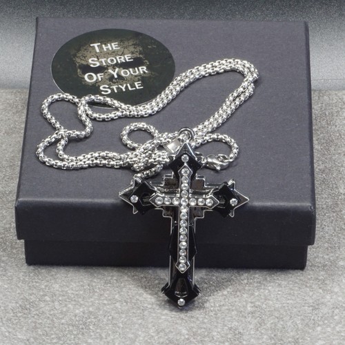 Kette mit kreuz edelstahl - kette,