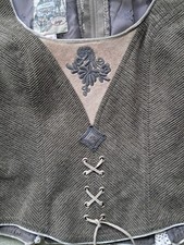 ANNO DOMINI Mittelalter Mieder Bluse mit Spitze Leder Stickerei  Gr.36