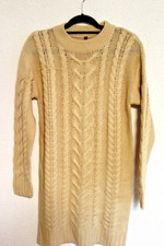 NEU Laura Torelli Beige Strickkleid  Zopfmuster GR. 36/38