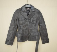 tolle Orsay Lederjacke Gr. 34 Echtleder Jacke mit Gürtel