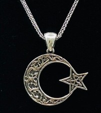 AY YILDIZ & 55 cm Zopfkette 925 Silber Halskette Gümüs OSMANLI Gök Türk Türkiye