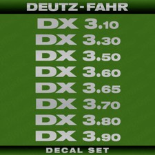 Deutz-Fahr DX 3.10, 3.30, 3.50, 3.60, 3.65, 3.70, 3.80S, 3.90 Traktor Aufkleber