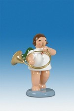 Engelmusikant Engel mit Parforcehorn ohne Krone Höhe ca 6 cm NEU Holz Erzgebirge