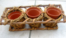 ~ Weiden-Pflanzkörbchen 3 Fächer, 22 x 9 x 6 cm,  incl. 3 Plastik-Mini-Töpfe