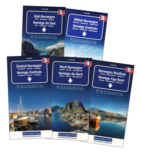 Set norwegen regionalkarte - regionalkarte, 1-5