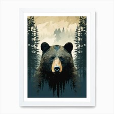Schwarzbär wald kunstdruck - schwarzbär,