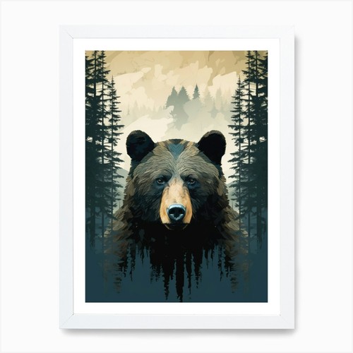 Schwarzbär wald kunstdruck - im,