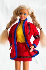Barbie Sky Fun 7511 in Benetton Kleidung Vintage Mattel 90er bespielt Rot Gelb