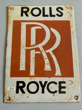 Rolls Royce Werbung - Werkstatt Schild - Emaille  massiv  27,0  x 19,5 cm