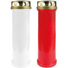 Grabkerze in Rot/Weiß 100h