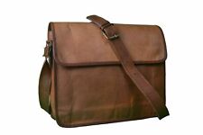 Unisex Echt Vintage Leder Kuriertasche Arbeit Business Laptop Aktentasche Umh...