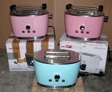 3x TA3690 Doppelschlitz Toaster 850W 6 Stufen 2x Rosa 1x Mint 2x Brotaufsatz