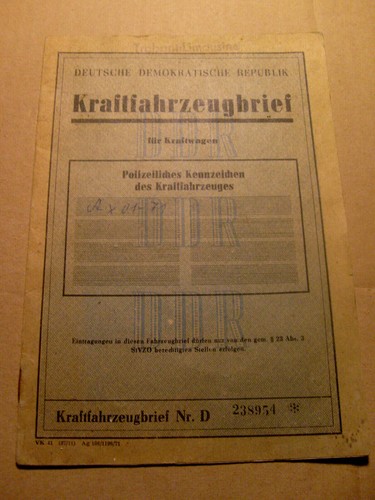 Kfz brief kraftfahrzeugbrief - kfz,