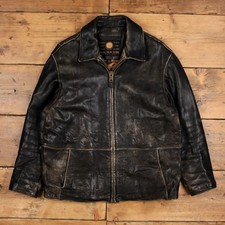 Vintage Marc New York Lederjacke L Distressed Dad Braun
