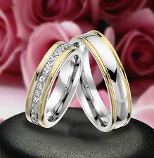 2 Echt Silber 925 Trauringe Eheringe Verlobungsringe , Gravur Gratis , J333-GW