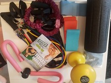 Fitness Zubehör: Faszienrolle,Fitnessloops, Hantel 2 kg, Fitnessbuch für Frauen,