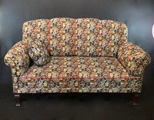 Polstersofa mit Schlaffunktion um 1920 Jugendstil Couch Obst Muster 