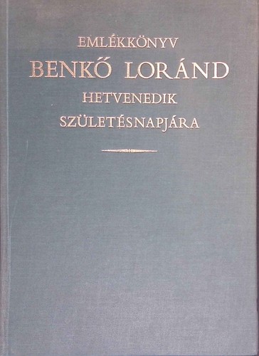 Emlekkönyv benkö lorand - benkö,