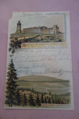 Brockenhotel jahre 1898 - ak,